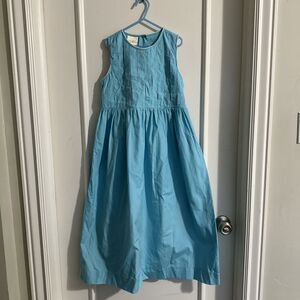 Laura Ashley Mother & Child Blue Girls Size 9 Dress Long Smocked Vintage